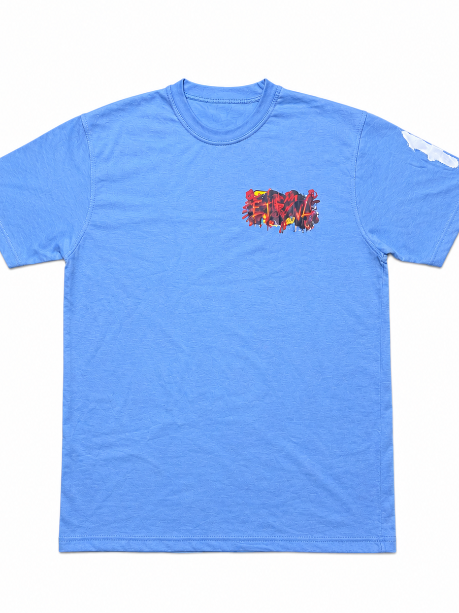 PNDMC x ETRNL Blue Graffiti Shirt